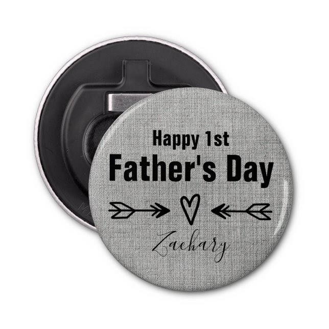 First Father's Day Personalized Bottle Opener (Front)