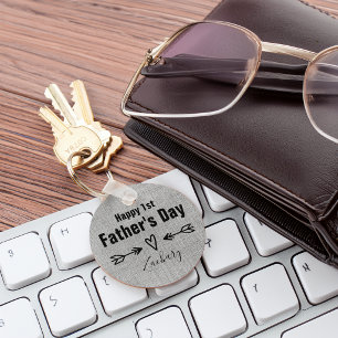 First Father's Day Personalized Keychain