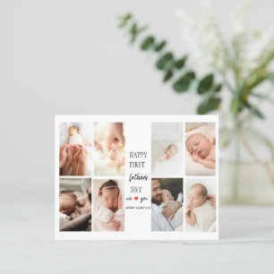 First Father's Day Photo Collage   Card for Dad