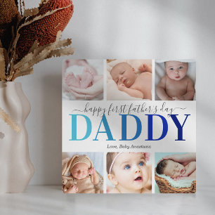 First Father's Day Photo Collage Plaque