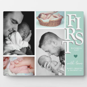 First father's Day Photo Collage Plaque  – Modern 