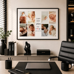 First Father's Day Photo Collage   Poster for Dad