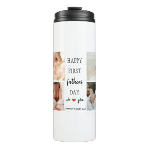 First Father's Day Photo Collage   Thermal Tumbler