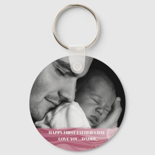 First Father's Day Photo  Keychain