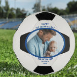 First Father's Day Photo Personalized Soccer Ball<br><div class="desc">Happy 1st Father's Day photo soccer ball which you can personalize for Father's Day or edit the text for anyone and any occasion. The template is set up for you to add your favourite photo which is displayed in an oval shape. If you have any problems with placement of your...</div>