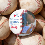 First Father's Day Play Catch Baseball<br><div class="desc">Looking for a unique and personalized Father's Day gift for the baseball fan in your life? Look no further than this custom baseball! This baseball is fully customizable with your own photos for a beautiful first Father's Day gift to remember! A custom baseball, personalized with a photo of dad and...</div>