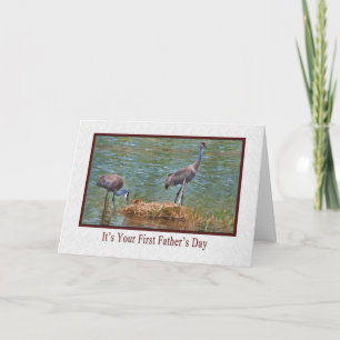 First Father's Day, Sandhill Crane Family Card