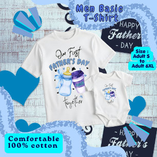 First Father's Day Together Matching outfit / Blue T-Shirt