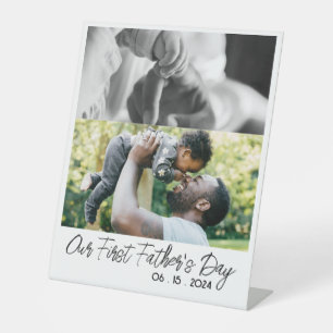 First Father's Day Together Plaque Customized Pedestal Sign