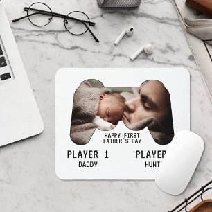 First Father's Day Video Game Player Photo Mouse Pad