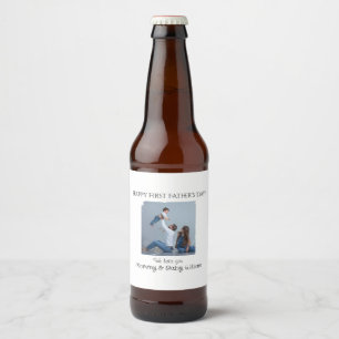 First Father's Day with Photo & Message - Beer Bottle Label