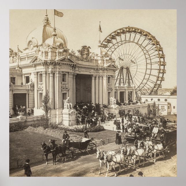 First Ferris Wheel Invented by George Ferris Poster (Front)