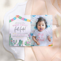 First Fiesta Cactus Succulent Girl Birthday Photo