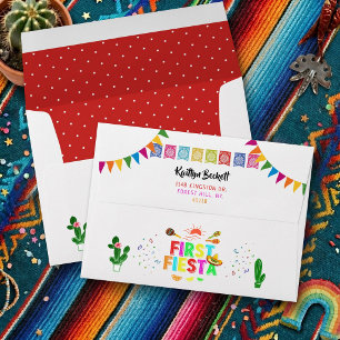 First Fiesta Colourful Mexican 1st Birthday Party Envelope