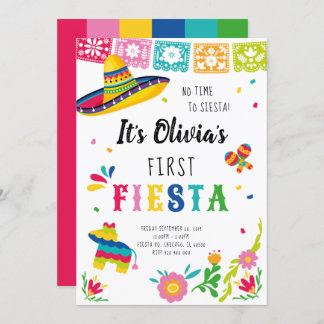 First Fiesta, No time to siesta birthday Invitation