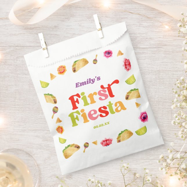 First Fiesta Taco 1st Birthday Party Favour Bag (Clipped)