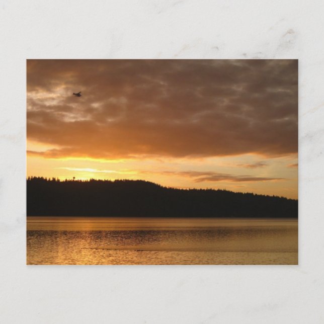 First flight at Sunrise over Lake Washington Postcard (Front)