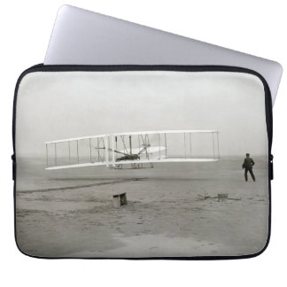First flight Motorized Airplane, Wright Brothers L Laptop Sleeve