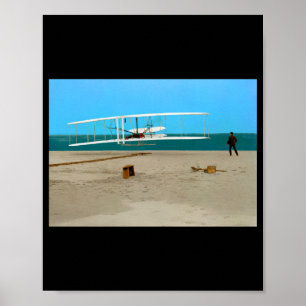 First Flight Wright Brothers Airplane T Shirt  Poster