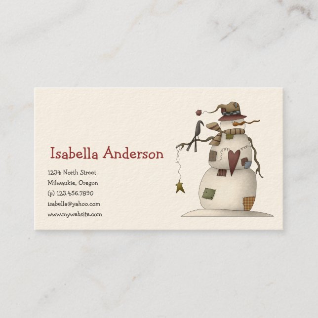 First Frost · Snowman & Crow Business Card (Front)