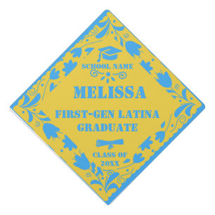 First Gen Latina Graduate Papel Picado Spanish Graduation Cap Topper