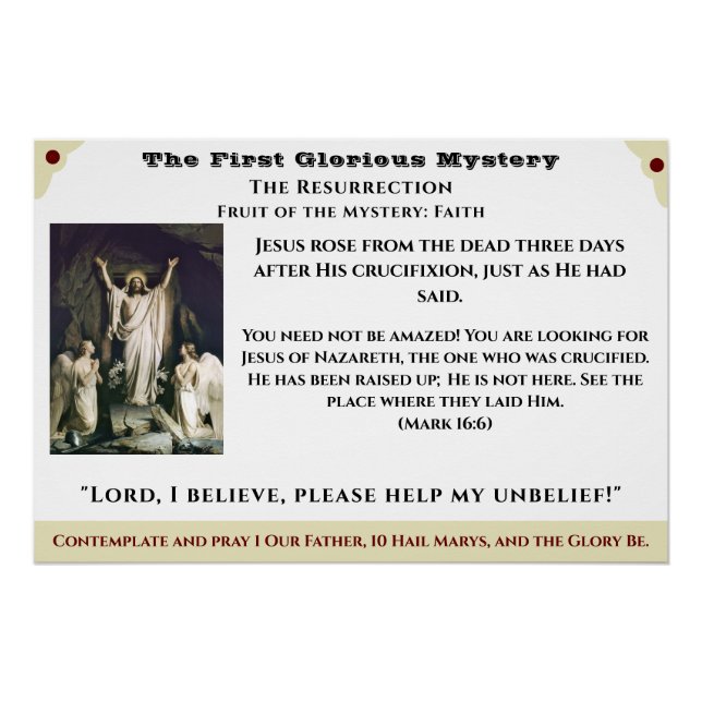 First Glorious Mystery Poster (Front)