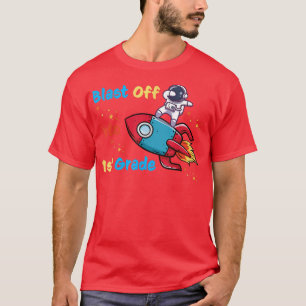 First Grade Astronaut Dabbing Space Rocket Back to T-Shirt
