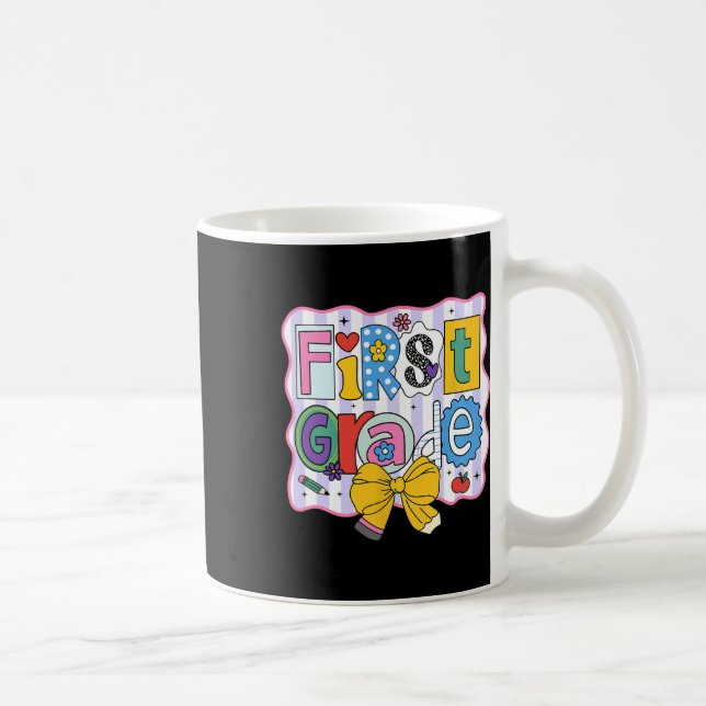 First Grade Back To School Cute Letters  Coffee Mug (Right)