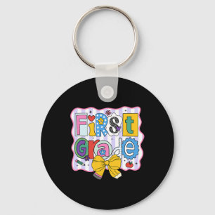 First Grade Back To School Cute Letters Keychain