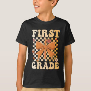 First Grade Back To School Fall Bow Coquette   T-Shirt