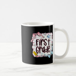 First Grade Back To School For Girls Pink Notebook Coffee Mug