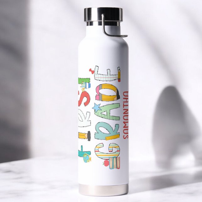 First Grade Back to School Personalized Water Bottle (Creator Uploaded)