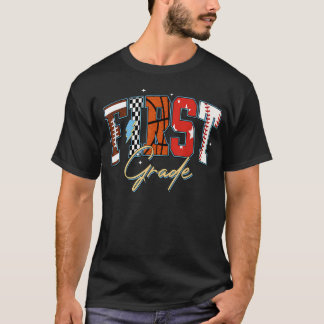 First Grade Basketball Baseball Back To School T-Shirt
