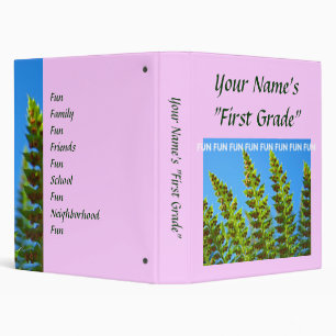 First Grade binder Scrapbook Your Name Ferns