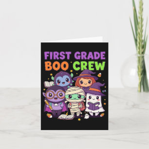 First Grade Boo Crew Cute Halloween Clroom Design  Card