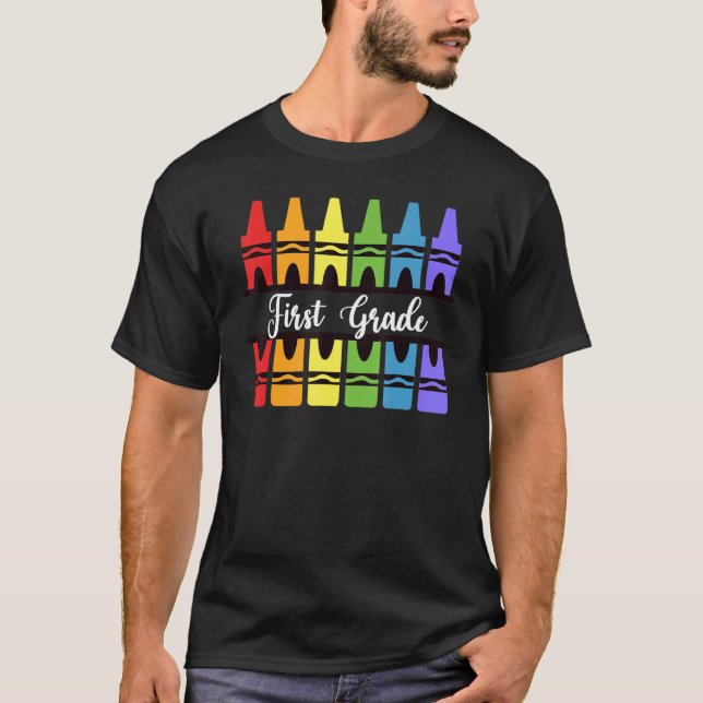 First Grade Colouring Tee Back To School First Gra (Front)