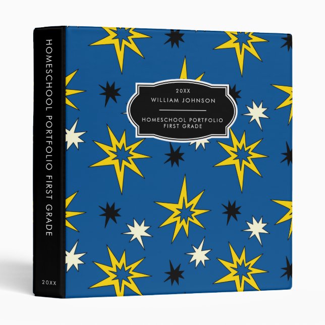 First Grade | Comic Book Homeschool Portfolio Binder (Front/Spine)