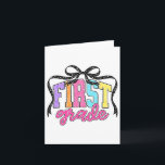 First Grade Coquette Bow Back To School Funny Teac Card<br><div class="desc">First Grade Coquette Bow Back To School Funny Teachers Kids</div>