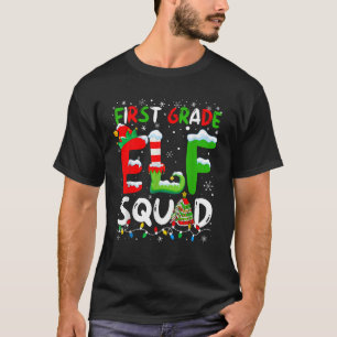 First Grade ELF Squad Funny Christmas ELF Student  T-Shirt