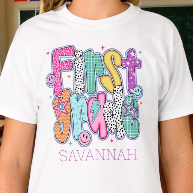 First Grade First Day of School Coquette Custom T-Shirt (Creator Uploaded)