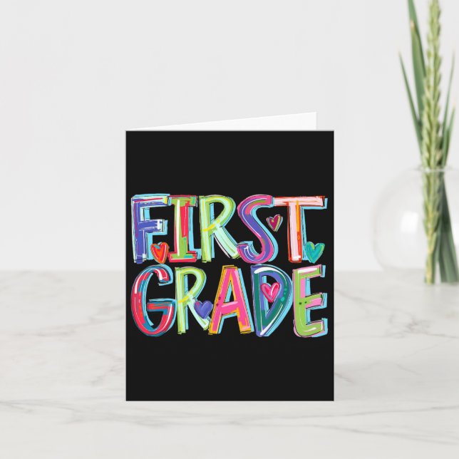 First Grade Funny Back To School Happy First Day O Card (Front)