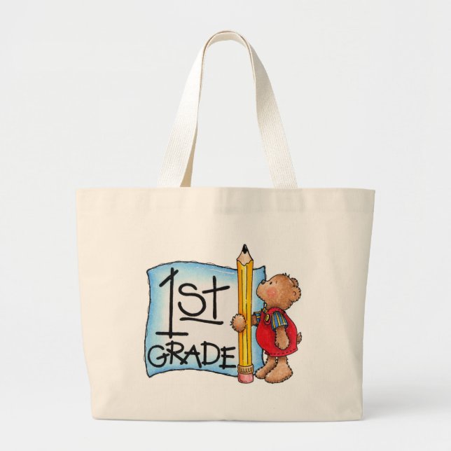 First Grade Large Tote Bag (Front)