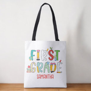 First Grade Personalized School Tote Bag