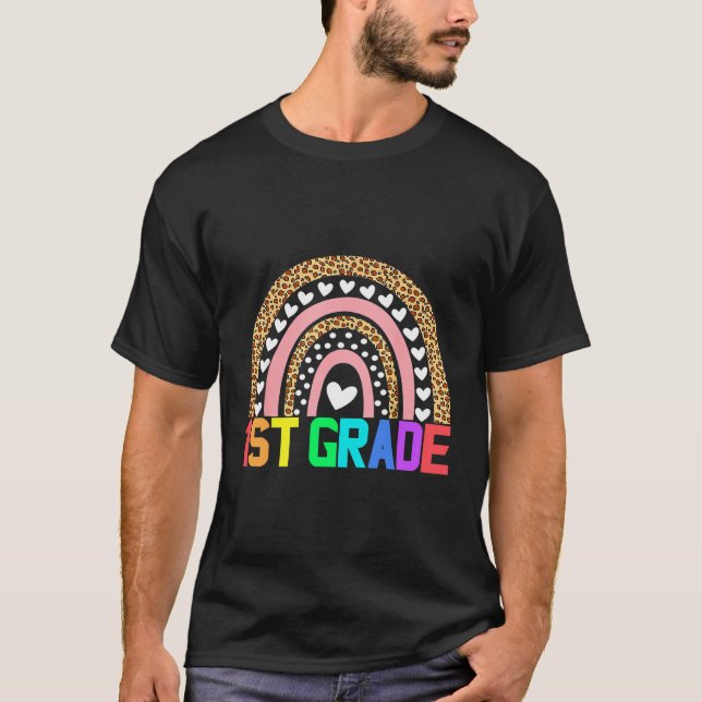 First Grade Rainbow Girls Boys Teacher Team 1St Gr T-Shirt (Front)