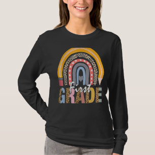 First Grade Rainbow Teacher Team Kinder Squad Leop T-Shirt