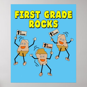 First Grade Rocks Poster