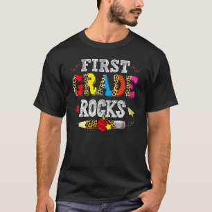 First Grade Rocks Team 1st Grade Teacher Back To S T-Shirt