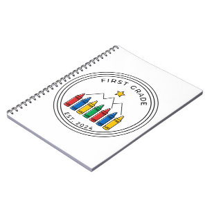 First Grade Shirt   Crayon Forest Mountain Design Notebook