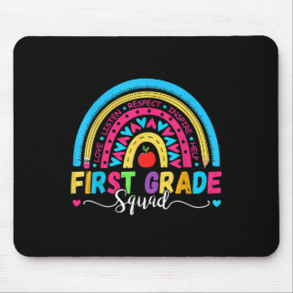First Grade Squad Back To School Rainbow Boho 1st  Mouse Pad