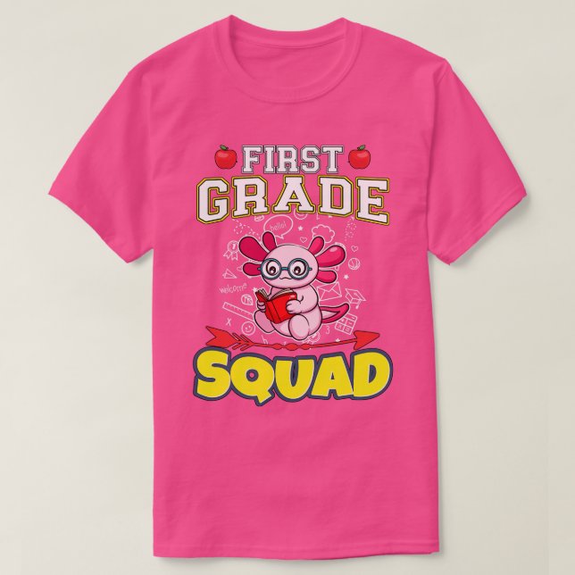 First Grade Squad Funny Elementary Primary School  T-Shirt (Design Front)